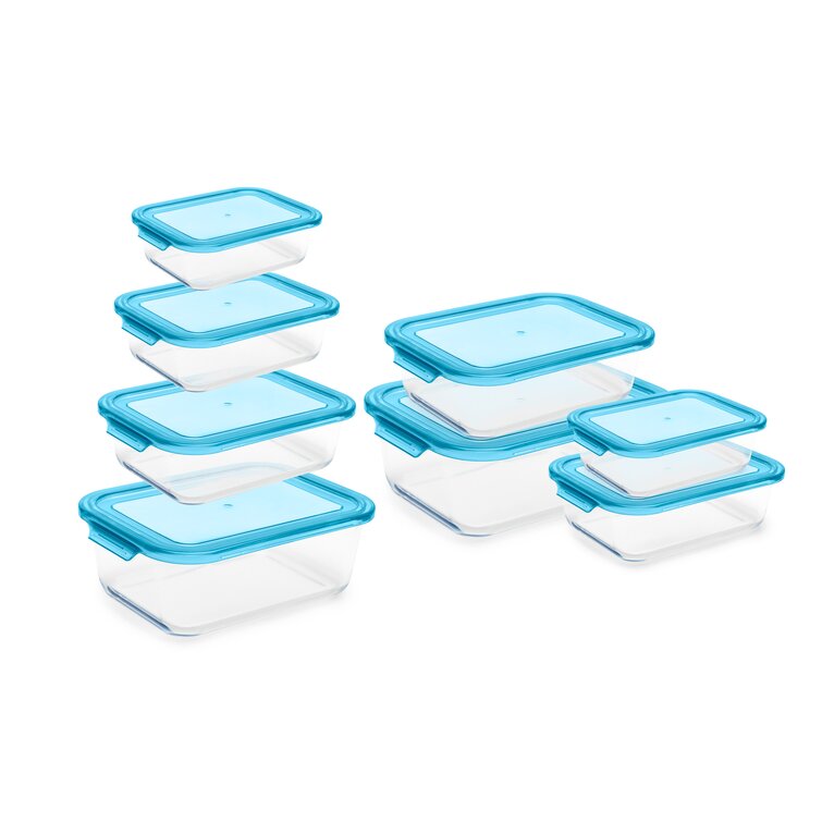 Prep & Savour Cassy One-Handed Airtight Plastic 8 Container Food