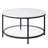 Marble Round Coffee Table with Glass for Living Room, 2-Tier Circle Coffee Table with Storage Clear Coffee Table-118672887