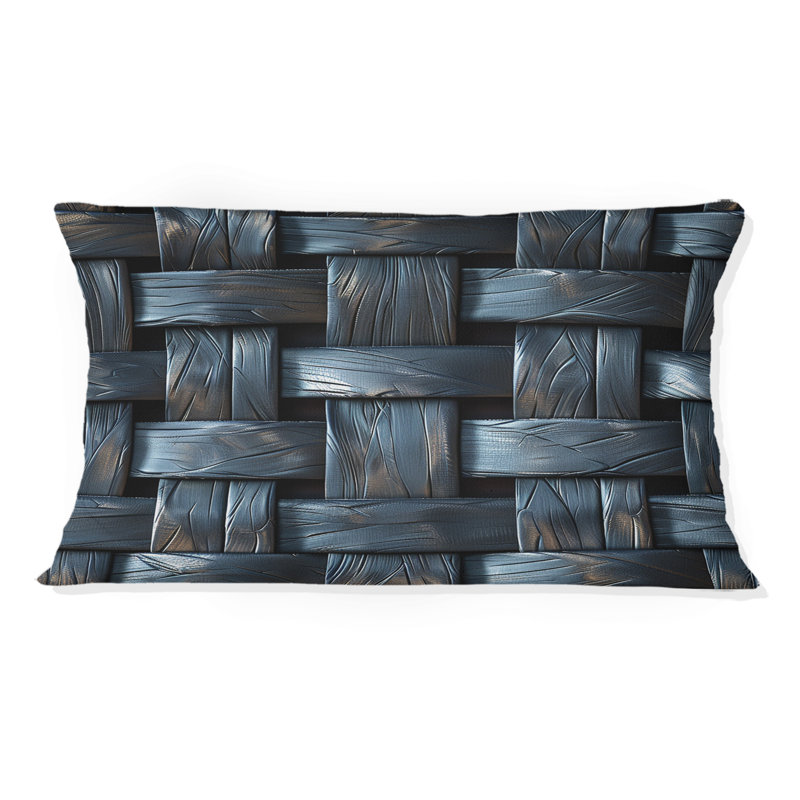 Coussin noir Midcentury Basketweave I - Midcentury