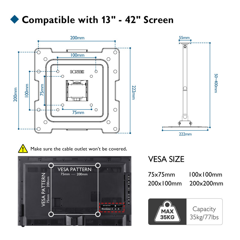 Amaranta Symple Stuff Single Screen Wall Mount