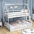 Godana Twin over Full House Bunk Bed with Built-in Ladder-2039014795