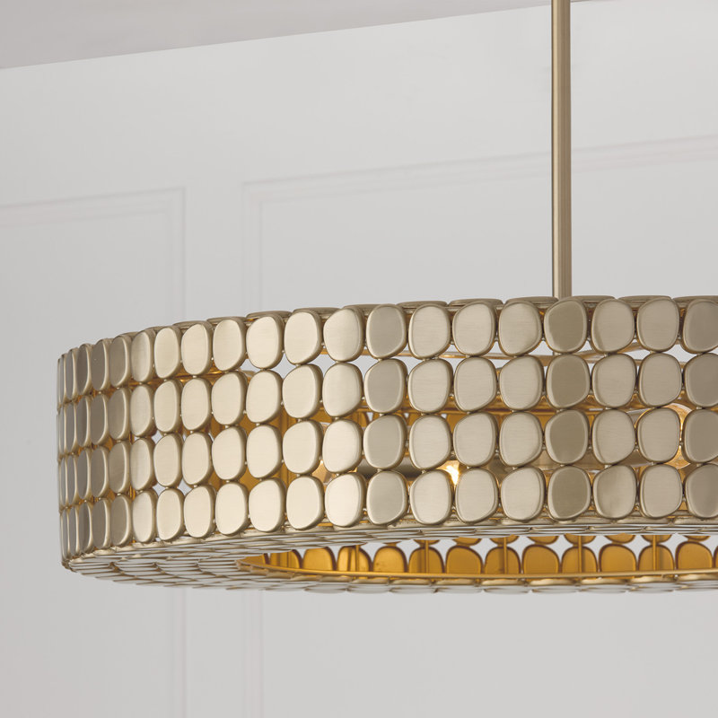 30.25" W x 6.75" H 4-Light Medallion Chandelier, Champagne Brass