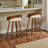 Mahtab 25" Counter Height Swivel PU Leather And Walnut Wood Bar Stool-1904196233