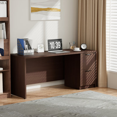 66.93'' Executive Office Desk With Lockable Cabinet