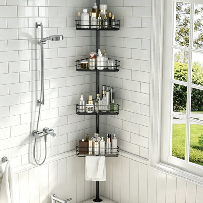 Metal Tension Bathroom Shelves