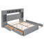 Lit en bois avec armoire tout-en-un, tablette et prises, lit gigogne-584583383