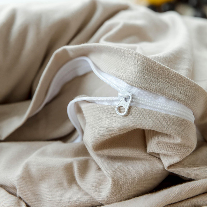 Ensemble de housse de couette 100% coton VCLIFE, Housse de couette grand et 2 taies d'oreiller stan, Apricot Colour
