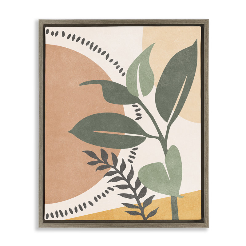 «Peachy Tropical Boho Gray» par Nataly White, Cadre flottant orme Montalcino, H 31 po x l 25 po
