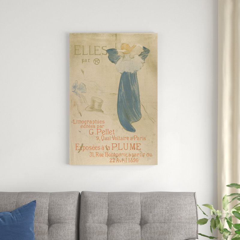 Elles (affiche pour l'exposition de La Plume en 1896), H 36 po x l 24 po x P 1,25 po