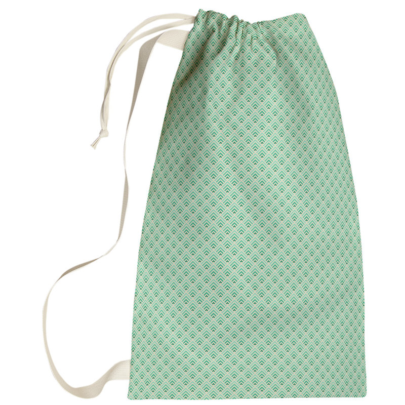 Sac à linge inversé à motif géométrique, Grand (H 76,5 po x l 29,5 po x P 1,5 po), Jaune / vert
