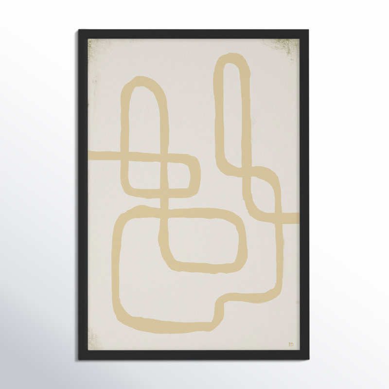 «Line Works In White 1» par Phillips, art mural encadré, Papier avec cadre noir, H 20 po x l 14 po x P 1,25 po