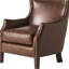Fauteuil confortable en cuir brun, structure, chaise de salon à grain souple, brun, sièges confortables