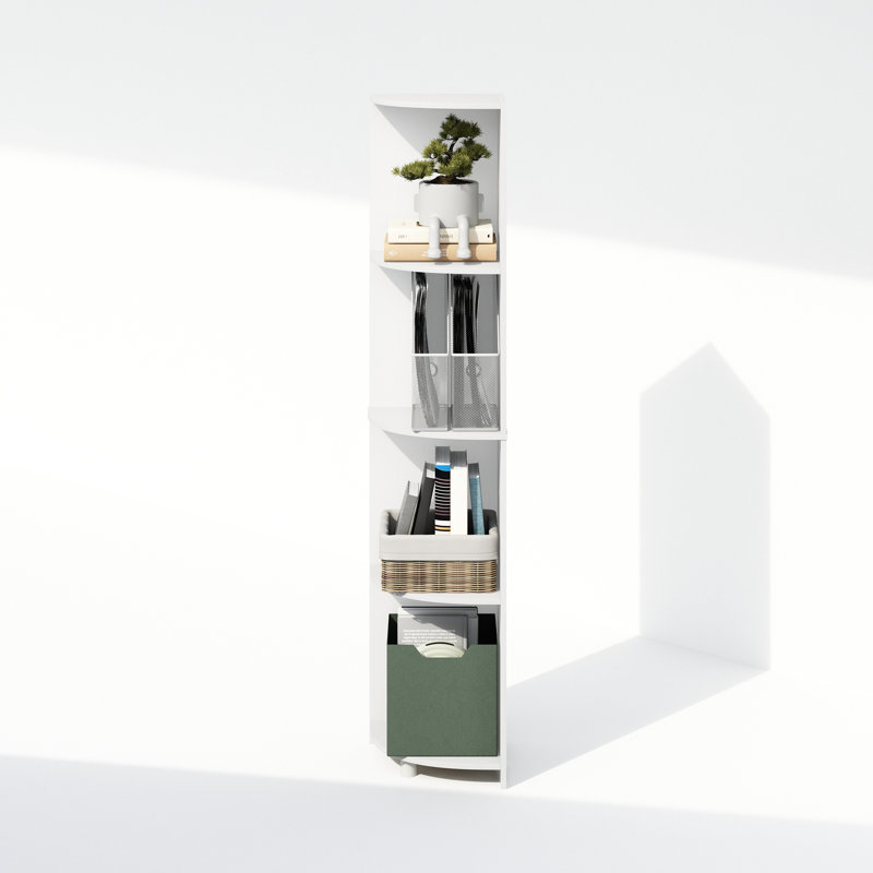 Guerra 4-Tier Corner Multipurpose Standing Shelf, White