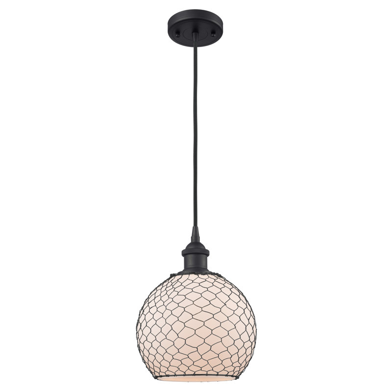 Egger 1 - Light Single Pendant, Matte Black, White/Black, 13" H x 10" W x 10" D