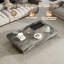 Briamarie 51.18'' Rectangle Gloosy Sintered Stone Coffee Table with Black Stainless Steel Legs-1009944956