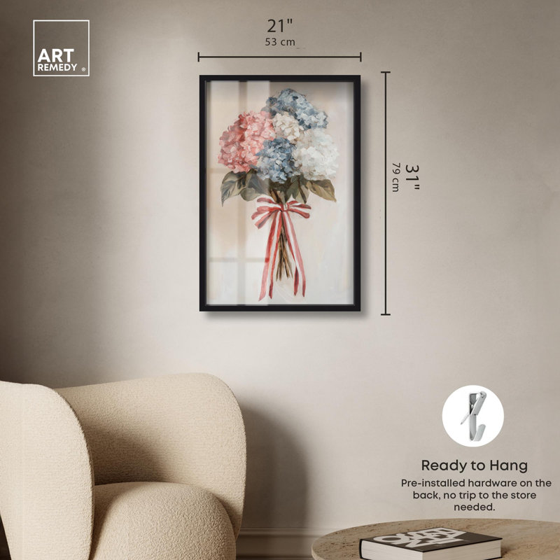 «Ribboned Radiance Shadowbox Print» par Art Remedy, H 31 po x l 21 po, Noir
