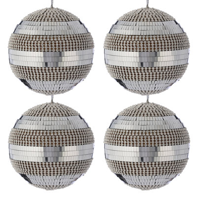4" Mosiac With Jeweled Ball Ornament 