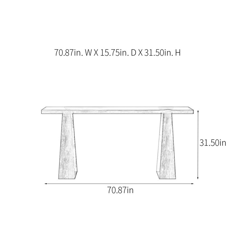 Console Modern Minimalist, H 31,5 po x l 70,87 po x P 15,75 po, Brun