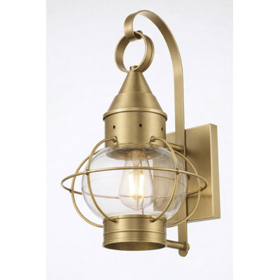 - Wurster - 1 Light - 14 inch - Antique Brass - Solid Brass - Sconce