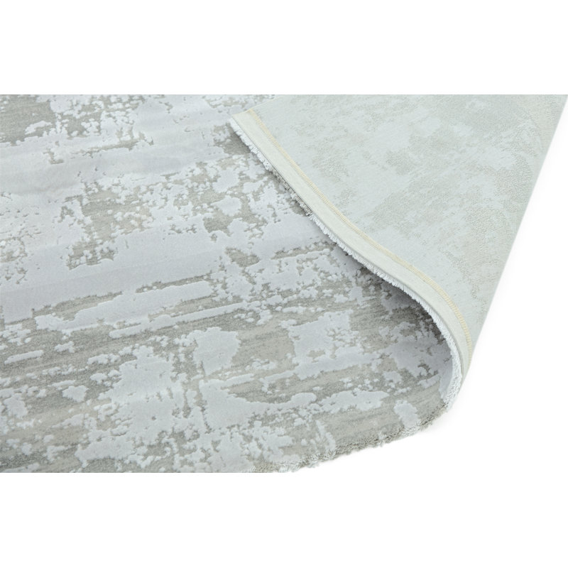 Flippen Soft Shiny Silver Area Rug, Rectangle 240 x 340cm