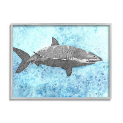 " Great White Shark Aqua Blue Ocean Water Splash " by Ale Saiz Studio
