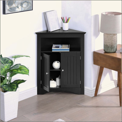 Sideboard Cabinet,Corner Cabinet,Bathroom Floor Corner Cabinet With Doors And Shelves, Kitchen, Living Room,Free Standing Storage Cabinet For Bathroom