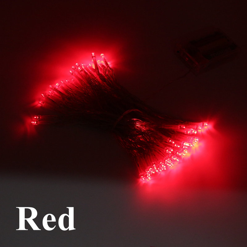 30 Light LED Battery String Light, Red