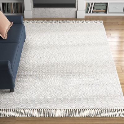 Southwestern Handmade Flatweave Ivory Area Rug