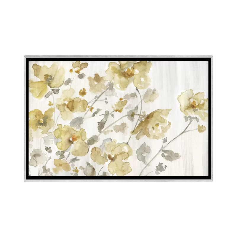 «Blooming Neutral» par Nan - impression, Encadrement argenté, H 18 po x l 26 po x P 1,5 po
