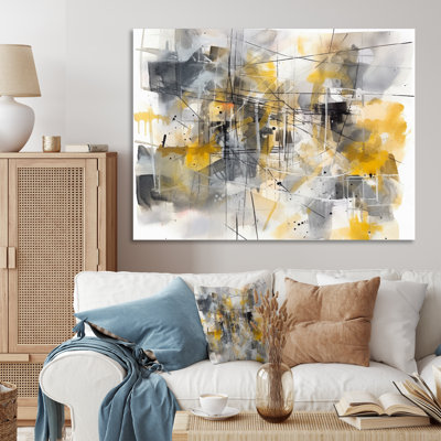«Yellow and Gray Beyond The Canvas I», reproduction d'art sur toile