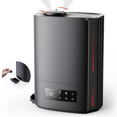 Kloudic Top Fill 6l Large Humidifiers For Home , Ultra Quiet Cool Mist Ultrasonic 360° Humidifiers With Humidistat And Timer
