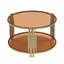 Table basse en verre avec tablette