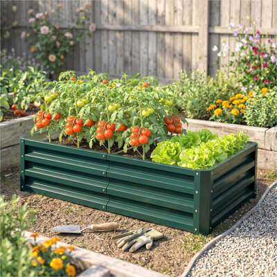 Support à plante en métal vert, 47,2 x 23,5 x 12 po, avec contrôle pratique pour l'espace extérieur