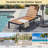 Adjustable Patio Chaise Lounges, Acacia Wood Steel, Modern Poolside