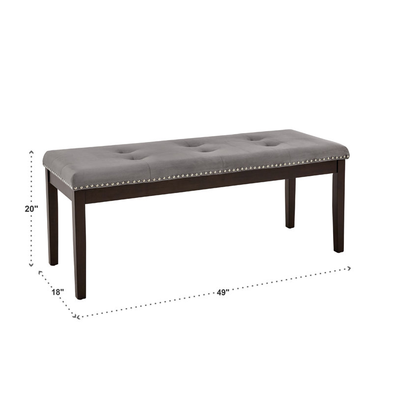 Banford Polyester Blend Upholstered Bench, Gray