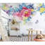 Papier peint texturé floral avec pivoines et aquarelle-1249955195