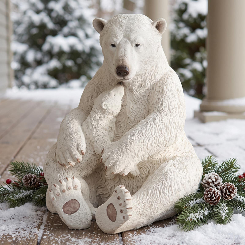Statue de paire d'ours polaire