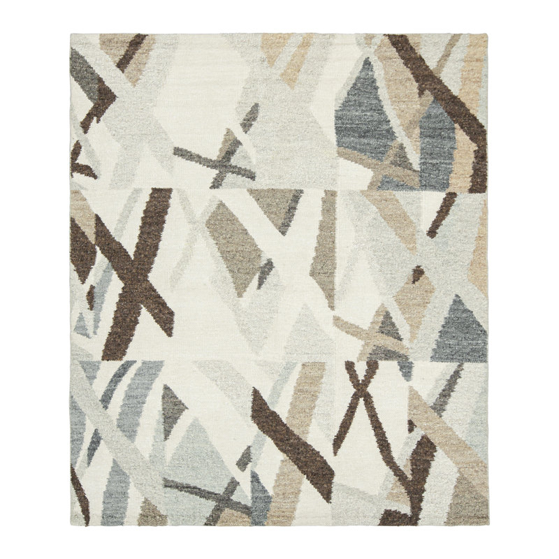 Scandinavian Wool Geometric Area Rug, Rectangle 6' x 9'