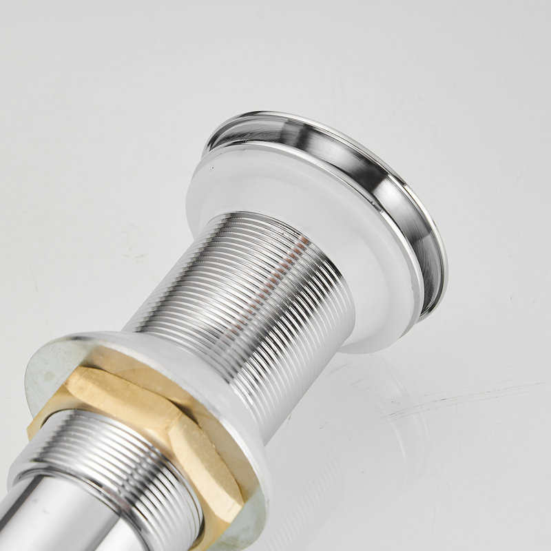 Drain escamotable de salle de bain sans trop-plein en chrome poli