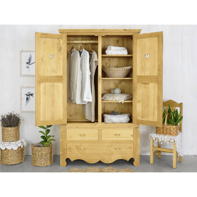 Dambrosio 2 Door Solid Wood Wardrobe