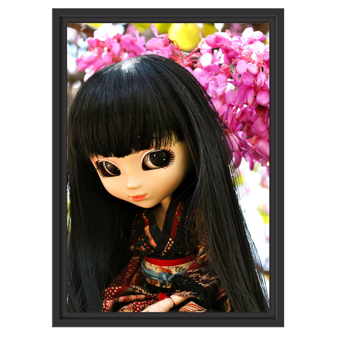 Gerahmtes Wandbild anmutige Geisha Pullip