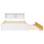 Lit simple avec lit gigogne et bibliothèque intégrée, lit de rangement compact pour les petites chambres, blanc-117789627-117789626