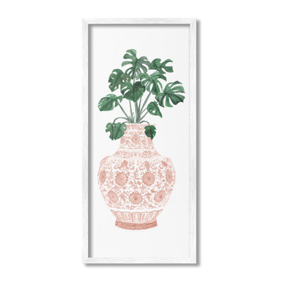 Monstera avec un vase orné, estampe numérique