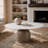 Meranda Round Stone Coffee Table With Walnut Solid Wood Pedestal For Living Room & Home Decor-1245728161-1245728162-1251726581