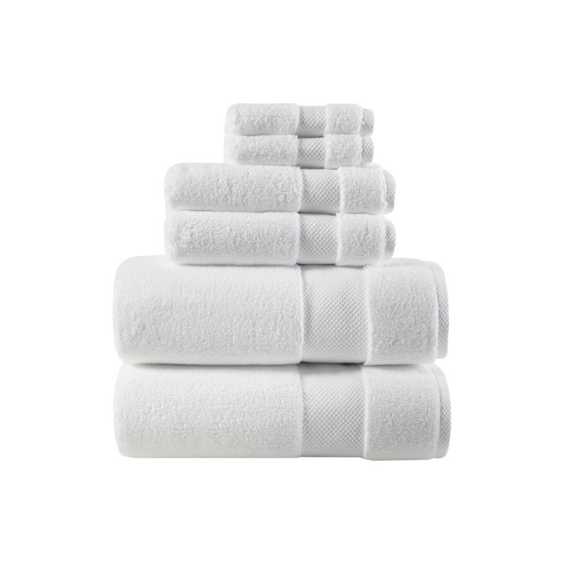 Oversized White Cotton Hand Washcloth Set of Six