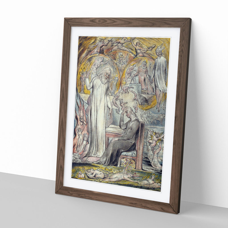 The Spirit of Plato by William Blake - Picture Frame Painting, 36cm H x 27cm W x 2cm D, Walnut Framed