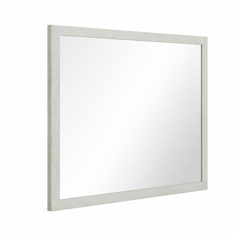 Miroir de commode Jisa, forme rectangulaire, conception encadrée, bois beige 38 x 50