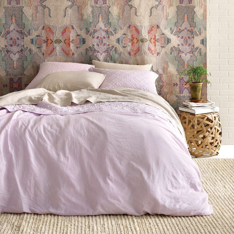 Linen White Reversible Cotton Full/Queen Quilt Set