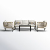 Acklin 5 - Person Patio Conversation Sets with Cushions