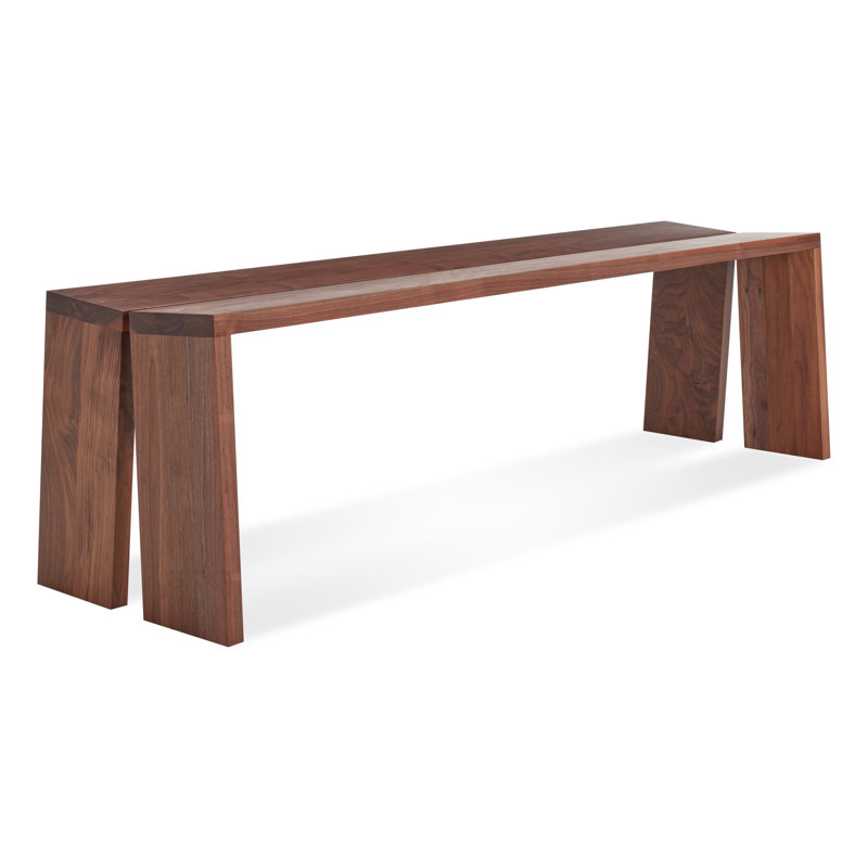 Amicable Solid Wood Dining Bench, Walnut, 17.5" H x 60" W  x 17.1" D